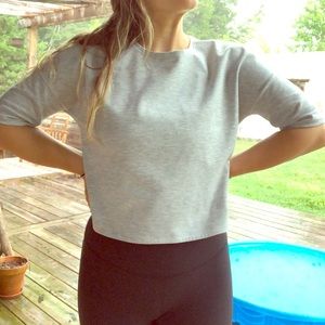 Lululemon short sleeve gray workout